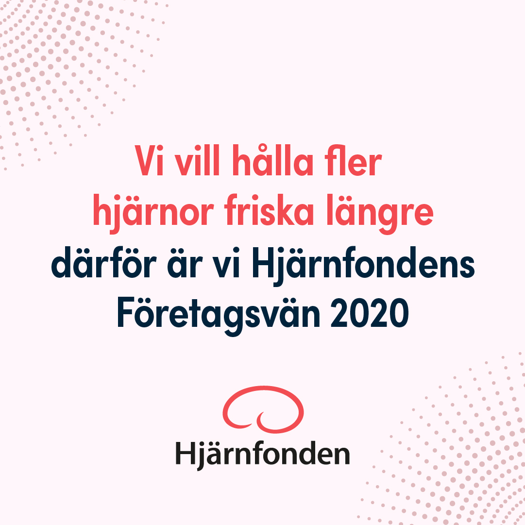 Vi stödjer Hjärnfonden!