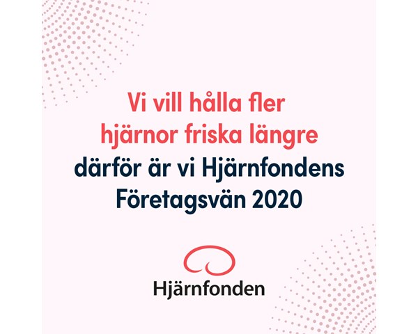 Vi stödjer Hjärnfonden!