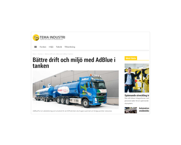 Bättre drift och miljö med AdBlue i tanken