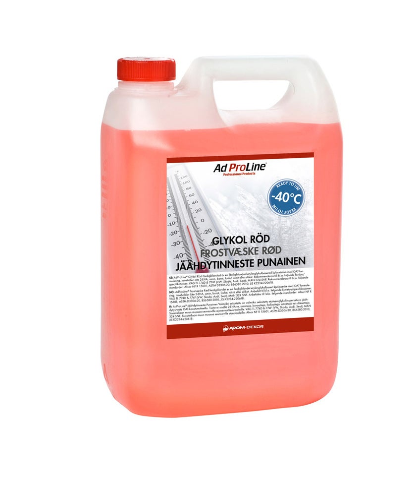 Frostvæske Rød Ferdigblandet 50%, -40°C