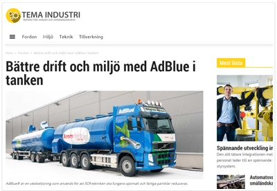 Bättre drift och miljö med AdBlue i tanken